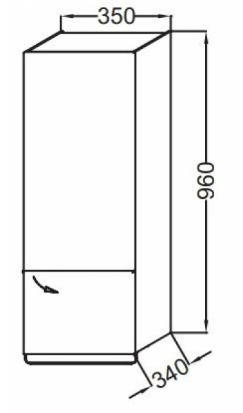 Пенал подвесной левый 35x96 см Jacob Delafon Odeon Up EB893G-N28 медный бетон