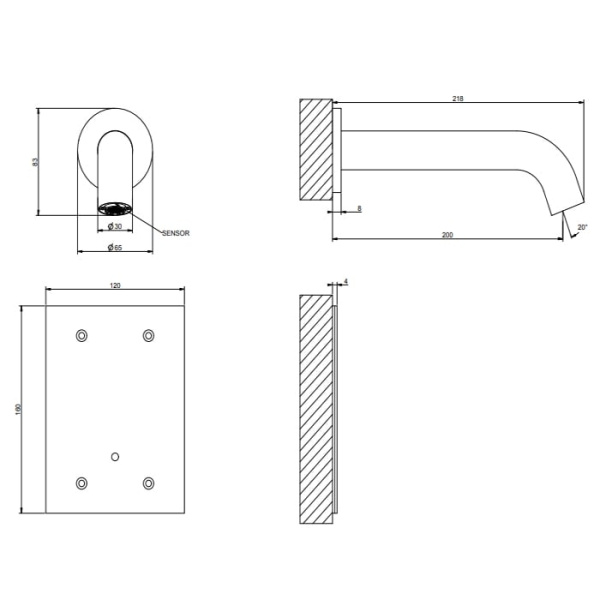 Смеситель для раковины Gessi 316 54015#239 матовая сталь