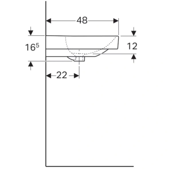 Раковина 120x48 см Geberit Smyle Square 500.253.01.1