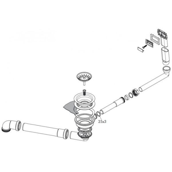 Слив-перелив hansgrohe 43921800 с ручным управлением D14-10 нержавеющая сталь