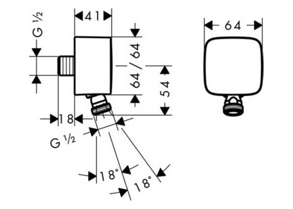 Подключение для шланга hansgrohe PuraVida 27414000