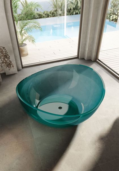 Прозрачная ванна Abber Kristall 150x150 AT9705Aquamarin аквамарин