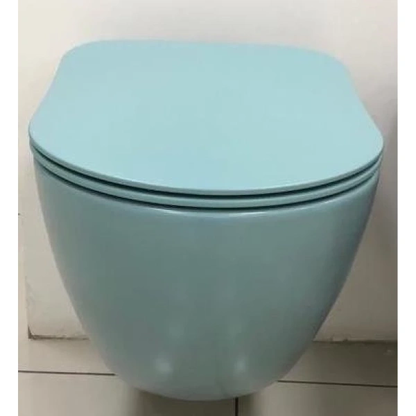 Унитаз подвесной Creavit Free FE322-11NY00E-0000 безободковый, бирюзовый матовый