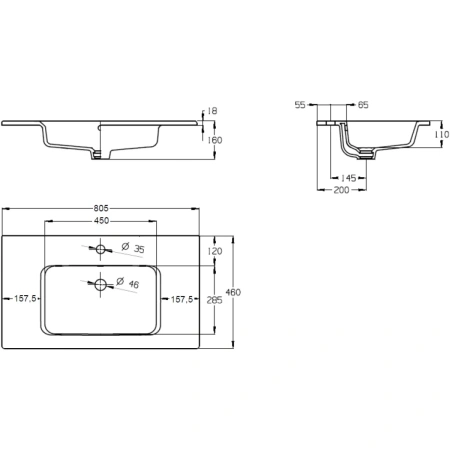Раковина 80,5x46 см Roca The Gap 3279A4000