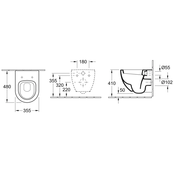 Унитаз подвесной Villeroy & Boch Subway 66041001 альпийский белый