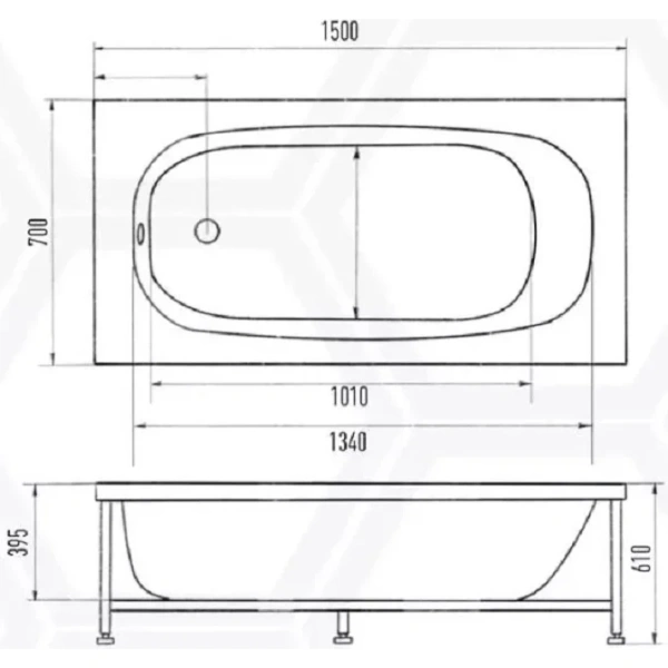 Акриловая ванна 150x70 см Eurolux Lait E1015070017