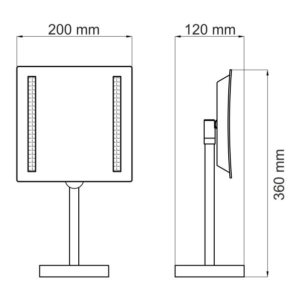 K-1007 Зеркало с LED-подсветкой, 3-х кратным увеличением