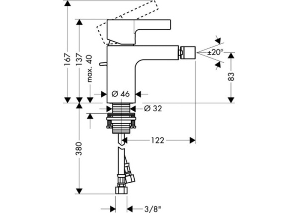 Смеситель для биде hansgrohe Metropol S 14262000