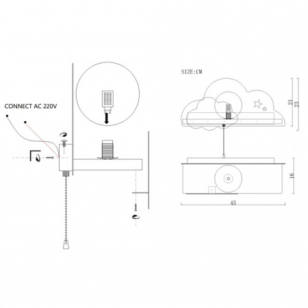 Накладной светильник Imperiumloft Облако 44.899-0