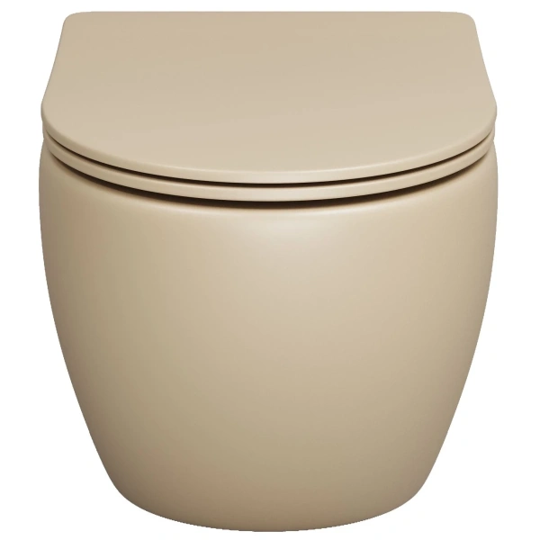 Унитаз подвесной Grossman GR-4455BEMS безободковый, с сиденьем микролифт, бежевый матовый