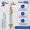 Душевая стойка WasserKRAFT A155.259.201.BG матовое золото