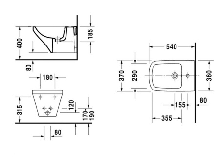 Биде напольное Duravit DuraStyle 22821500001-WG
