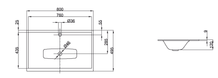 Раковина Bette Lux 60x49 A161-000 HLW1