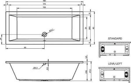 Акриловая ванна Riho Lusso 190х80 B015001005