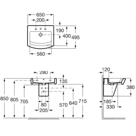 Раковина 65x49,5 см Roca Hall 327621000
