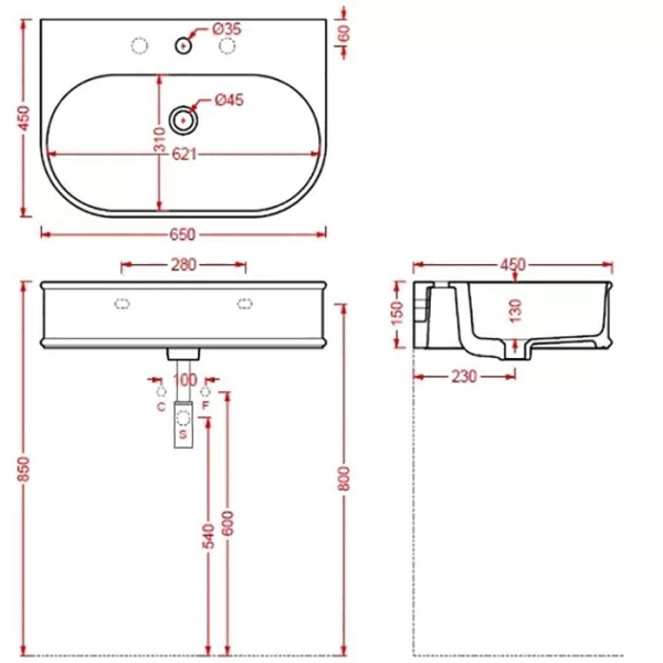Раковина Artceram Atelier ATL003 17 00 *1