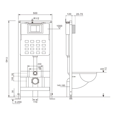 Инсталляция для унитаза Abber AC0105