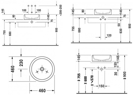 Раковина Duravit Starck 1 04454600001-WG