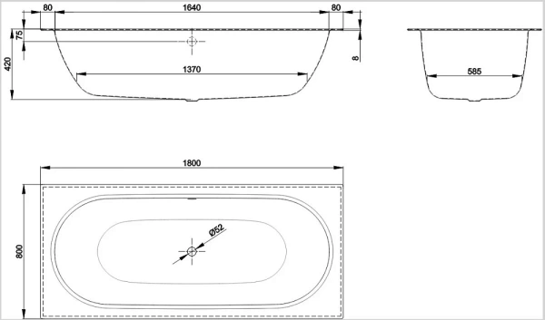 Стальная ванна Bette Starlet Spirit 180х80 1634-000 PLUS белый