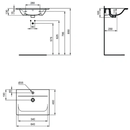 Раковина 64x46 см Ideal Standard Connect Air E0289V3