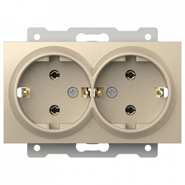 Розетка двойная с заземлением без рамки Elbi Eleсtriс Zena Vega 609-012500-907