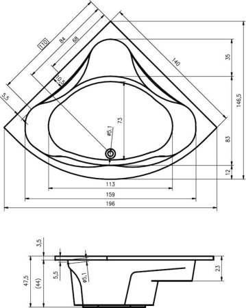 Акриловая ванна Riho Neo 140х140 B076001005