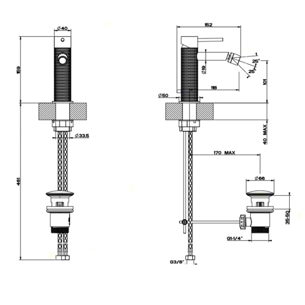 Смеситель для раковины Gessi 316 54207#239 нержавейка