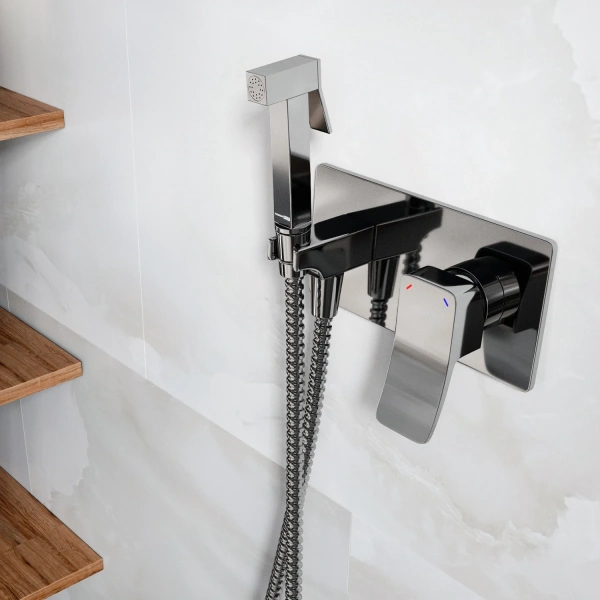 Гигиенический душ WasserKRAFT Aller 10638 со смесителем, хром
