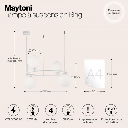 Подвесная люстра Maytoni Круг MOD013PL-04W