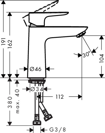 Смеситель для раковины hansgrohe Talis E 71712000