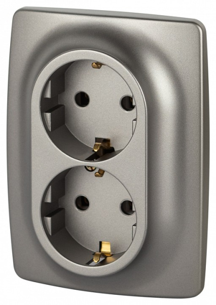 Розетка двойная без заземления Эра Эра 12 12-2106-16