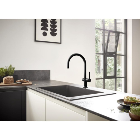 Смеситель для кухни hansgrohe Talis M54 72805670 с запорным вентилем матовый черный