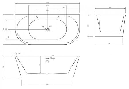 Акриловая ванна Abber 150x80 AB9296-1.5