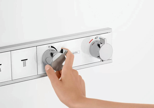 Смеситель для душа с термостатом hansgrohe RainSelect 15355400 хром-белый