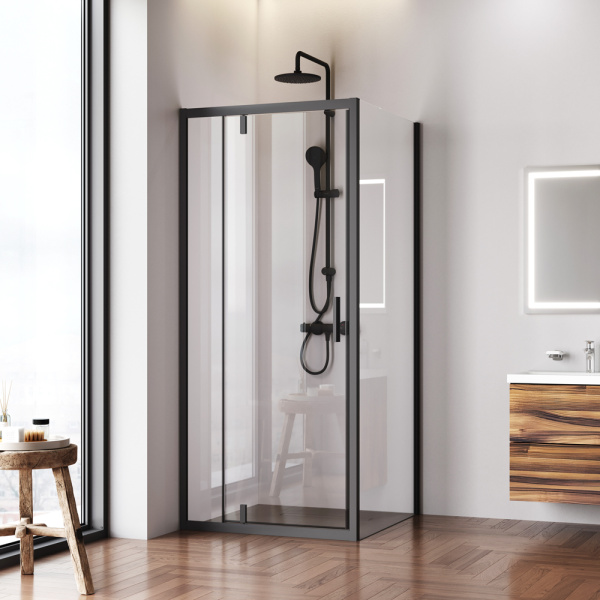 Душевой уголок AM.PM Gem 90x90 W90G-404-9090-BT черный матовый