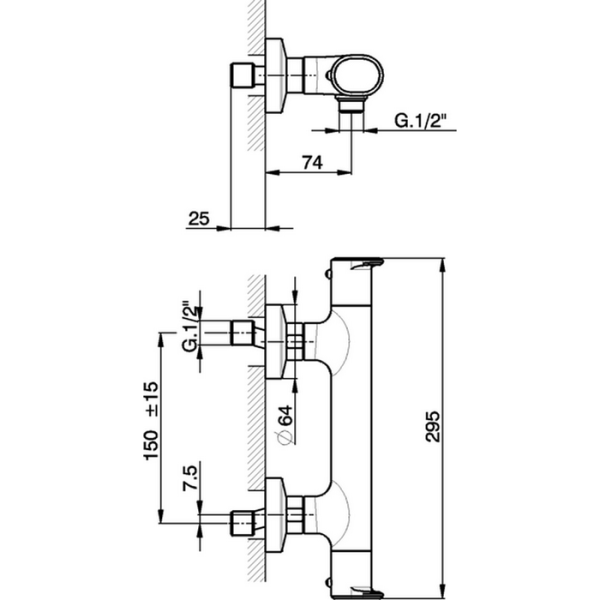 Смеситель для душа Cisal LineaViva LVT0101021