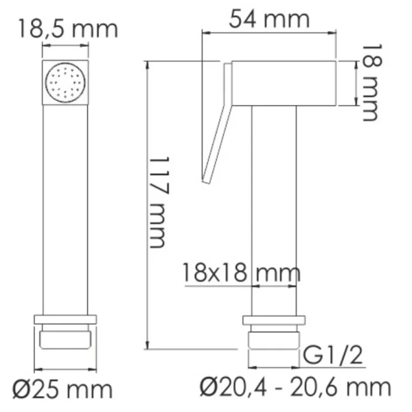 Гигиенический душ WasserKRAFT Havel A3651.285.237.213 со смесителем, золотой матовый