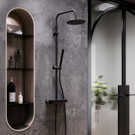 Душевая стойка Damixa Scandinavian Pure 936780300 черная матовая