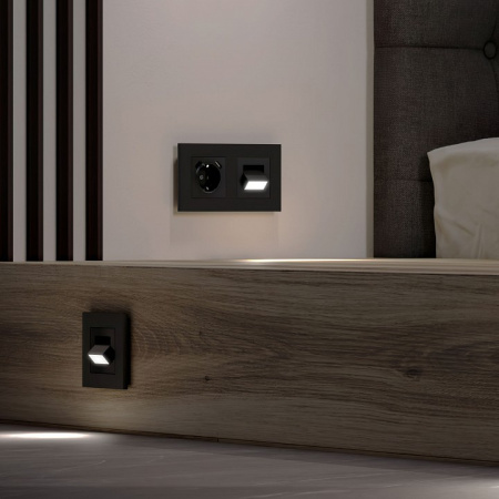 Заглушка для поста с подсветкой без рамки Werkel Turn (черный матовый) W1154708