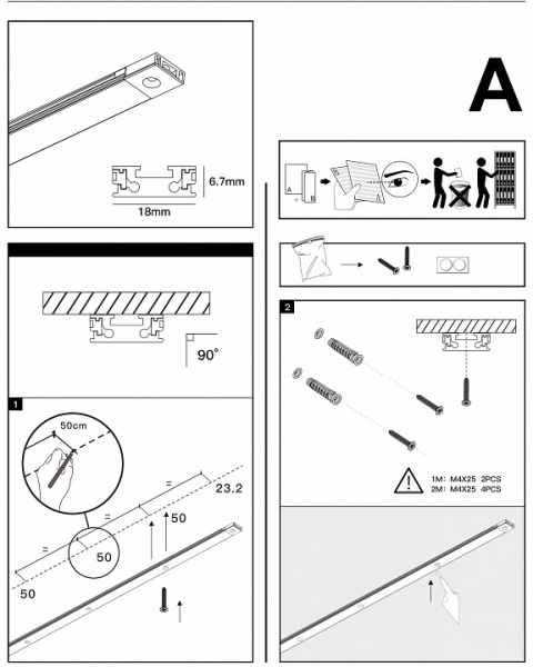 Трек накладной Denkirs AIR BASE TR5202-BK