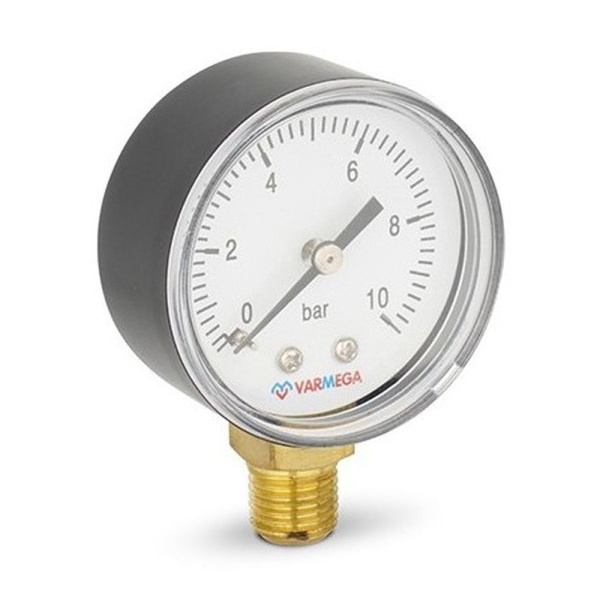 Манометр VARMEGA радиальный 50 мм, 10 бар, 1/4", VMMT10-501002