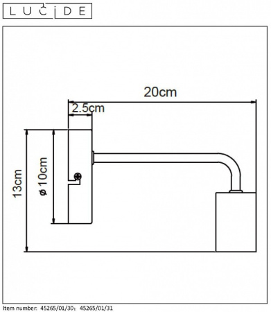 Бра Lucide Scott 45265/01/31