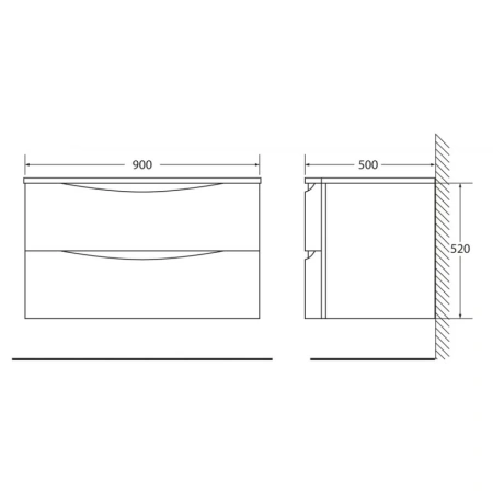 Раковина 90x50 см BelBagno Smile BB900ARL