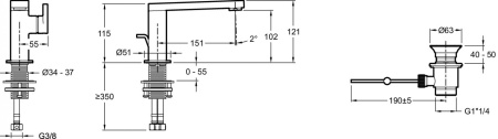 Смеситель для раковины Jacob Delafon Composed E73167-TT титан