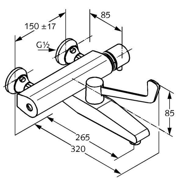 Смеситель для ванны Kludi Thermo-Care 350850564