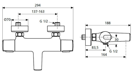 Смеситель для ванны Ideal Standard Ceratherm 100 A4623AA