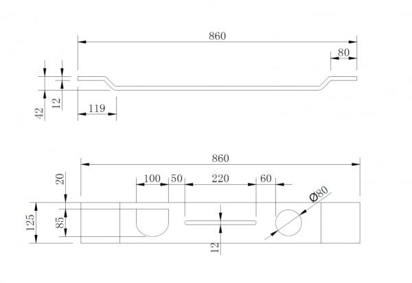 Полка Abber Stein AS1601 белая матовая