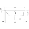 Акриловая ванна 170x75 см L Duravit Vero 700133000000000