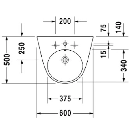 Раковина 60x50 см Duravit Starck 2 2323600000