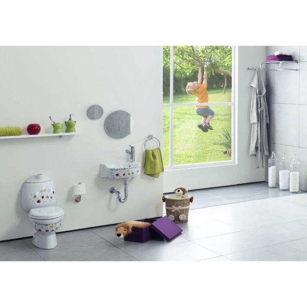 Унитаз напольный Creavit Cocuk CK310-11CB00E-FF00+KC0802.01.1000E детский, без бачка, с сиденьем микролифт, белый